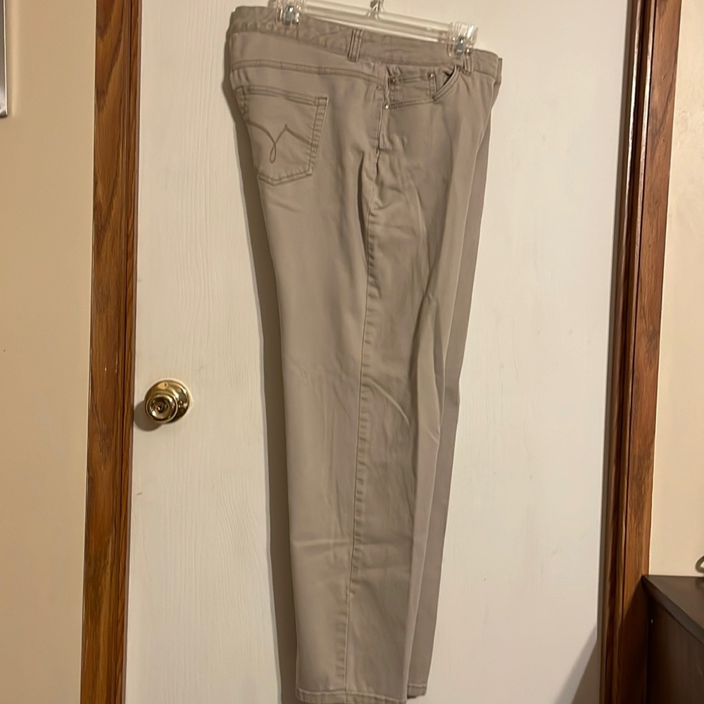 Khaki denim jeans